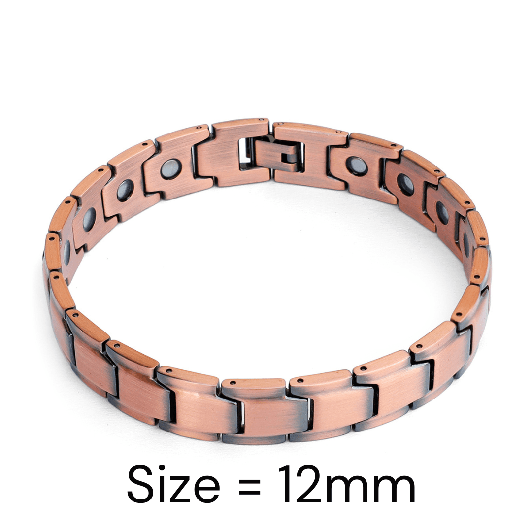 Pure Copper EMF Defense Magnetic Bracelet V.1A Your Emf Shield Link Bracelet - 12 MM Wide / 18+ Magnets (Increased Power) 