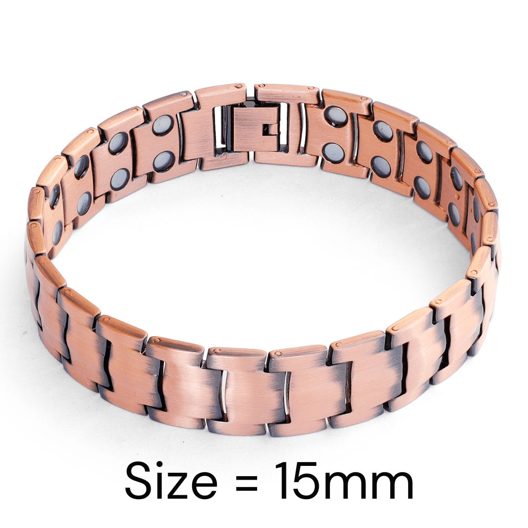 Pure Copper EMF Defense Magnetic Bracelet V.1A Your Emf Shield Link Bracelet- 15 MM Wide / 44+ Magnets (Most Powerful) 