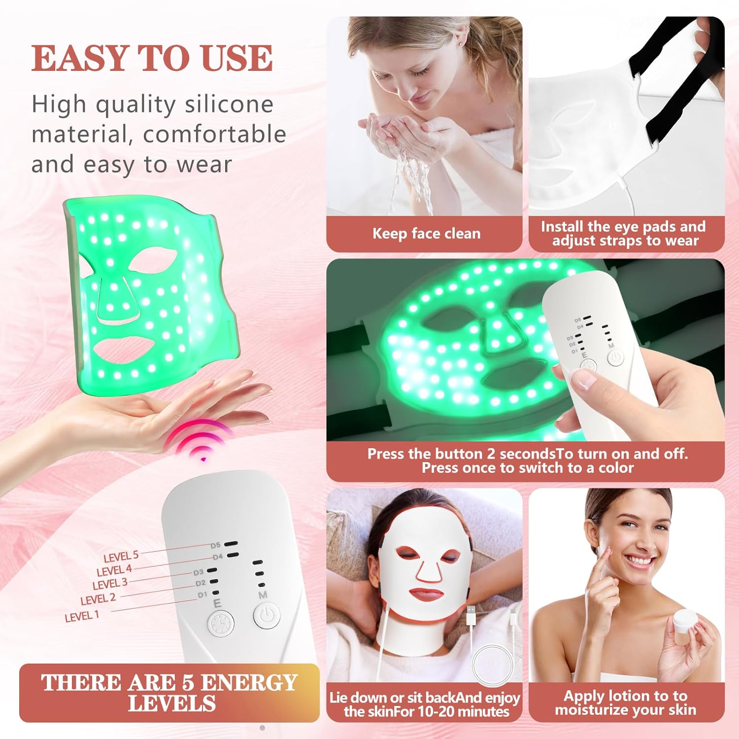 Light Therapy Facial-X7 (SEVEN Light Treatments in ONE)