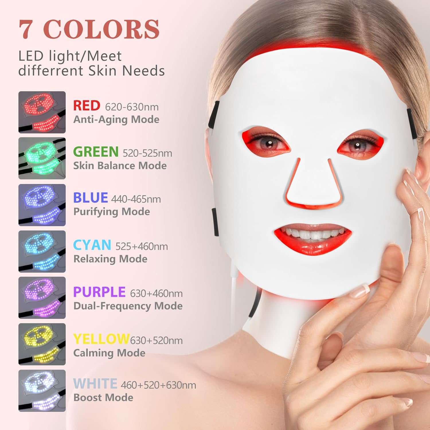 Light Therapy Facial-X7 (SEVEN Light Treatments in ONE)