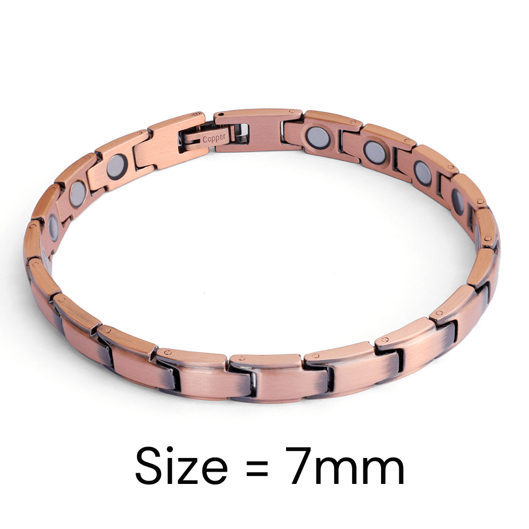 Pure Copper EMF Defense Magnetic Bracelet V.1A Your Emf Shield Link Bracelet - 7 MM Wide / 18+ Magnets (Standard Power) 