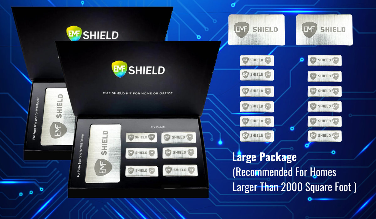 EMF Home Protection System (With Free Pendant & 6 Pack Shield Stickers & White Bracelet) - Webinar V5000 Kit V2