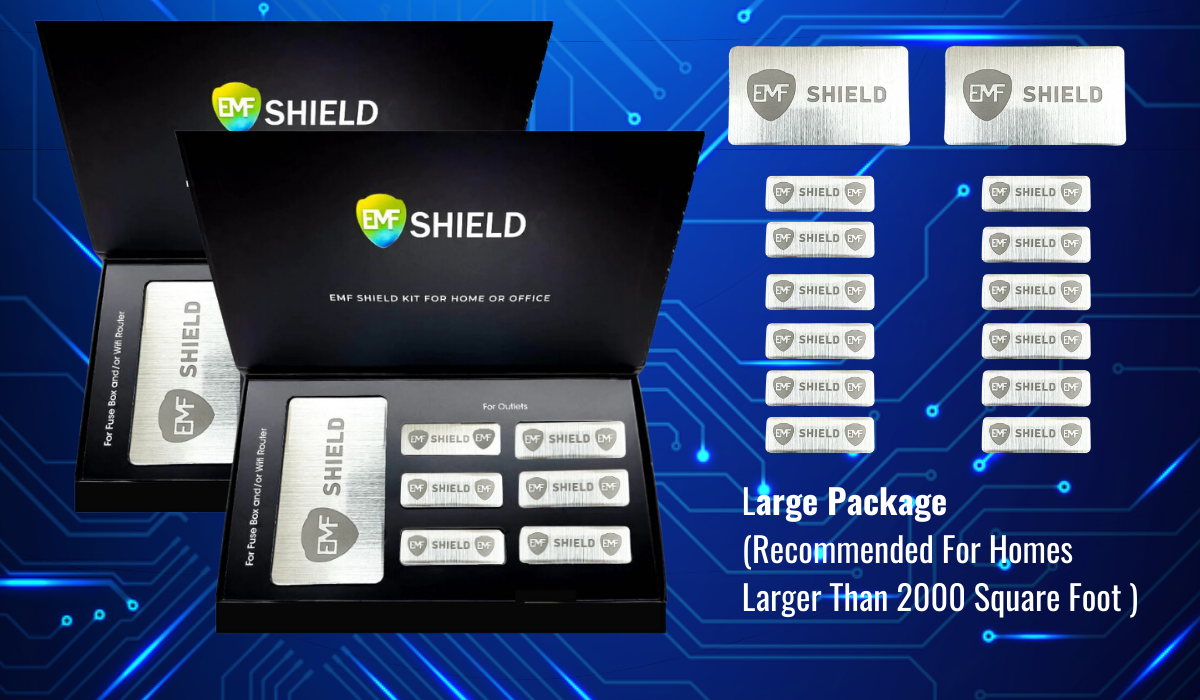 EMF Home Protection System (With Free Pendant & 6 Pack Shield Stickers & White Bracelet) - Webinar V5000 Kit